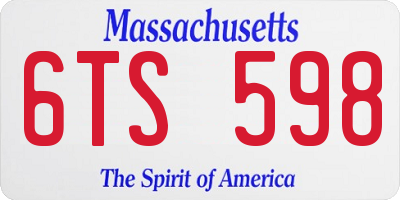 MA license plate 6TS598