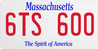 MA license plate 6TS600
