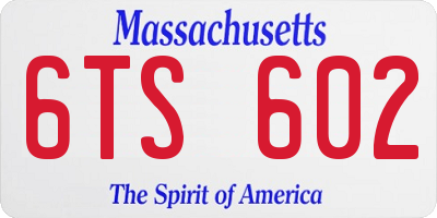 MA license plate 6TS602