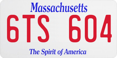 MA license plate 6TS604