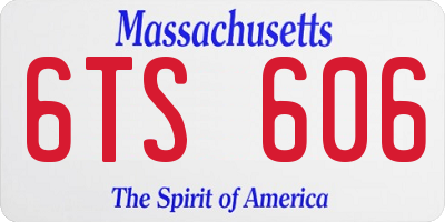 MA license plate 6TS606