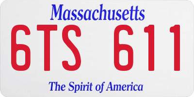 MA license plate 6TS611
