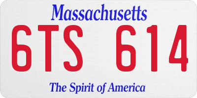 MA license plate 6TS614