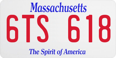 MA license plate 6TS618