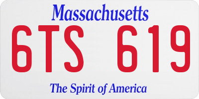 MA license plate 6TS619