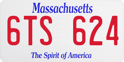 MA license plate 6TS624