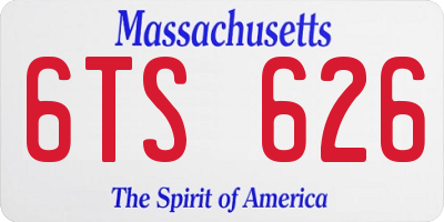 MA license plate 6TS626