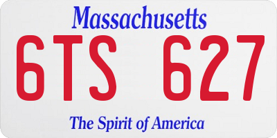 MA license plate 6TS627
