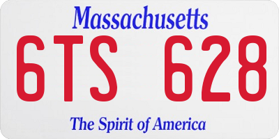 MA license plate 6TS628