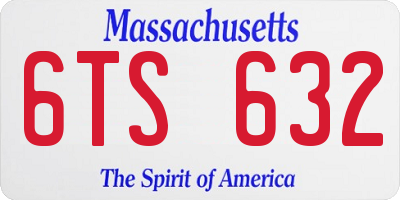 MA license plate 6TS632