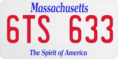 MA license plate 6TS633