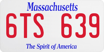 MA license plate 6TS639