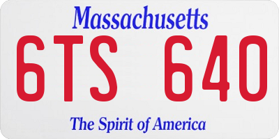 MA license plate 6TS640