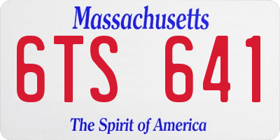 MA license plate 6TS641