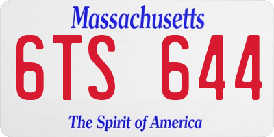 MA license plate 6TS644