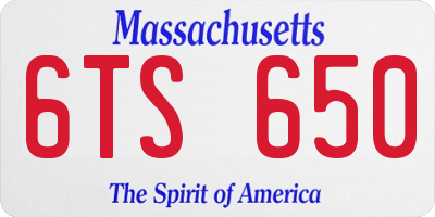 MA license plate 6TS650