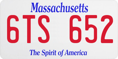 MA license plate 6TS652