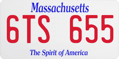 MA license plate 6TS655