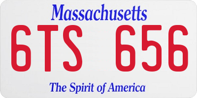 MA license plate 6TS656