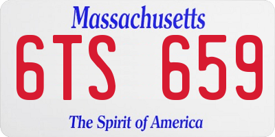 MA license plate 6TS659