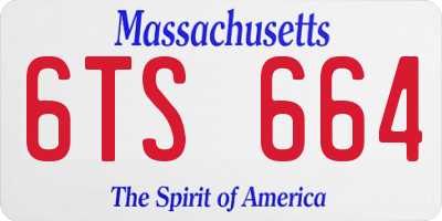MA license plate 6TS664