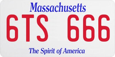 MA license plate 6TS666