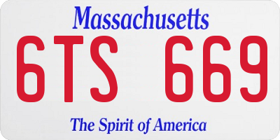 MA license plate 6TS669