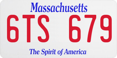 MA license plate 6TS679