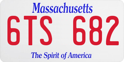 MA license plate 6TS682