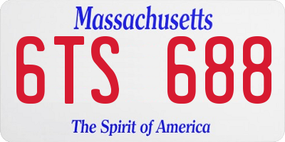 MA license plate 6TS688