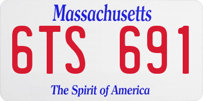 MA license plate 6TS691