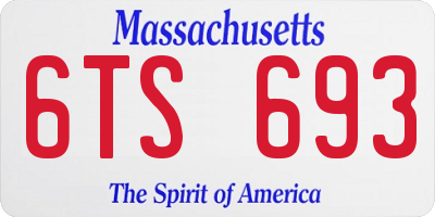 MA license plate 6TS693