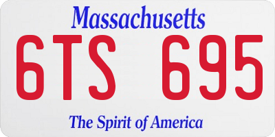 MA license plate 6TS695