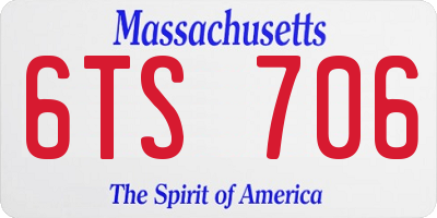 MA license plate 6TS706