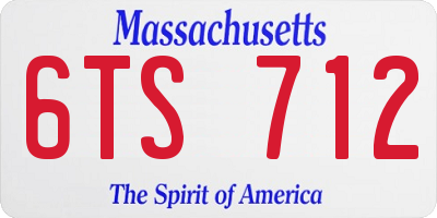 MA license plate 6TS712