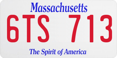 MA license plate 6TS713