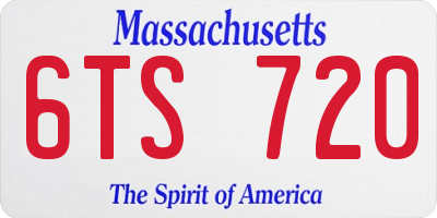MA license plate 6TS720