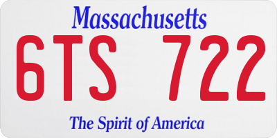 MA license plate 6TS722