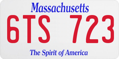 MA license plate 6TS723