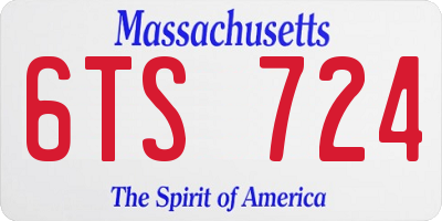 MA license plate 6TS724