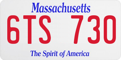MA license plate 6TS730
