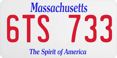 MA license plate 6TS733