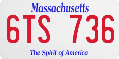 MA license plate 6TS736