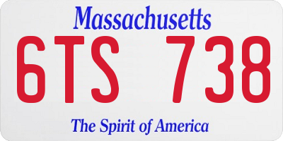 MA license plate 6TS738