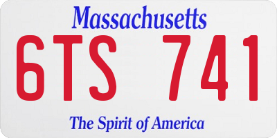 MA license plate 6TS741