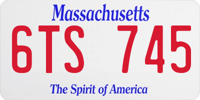 MA license plate 6TS745