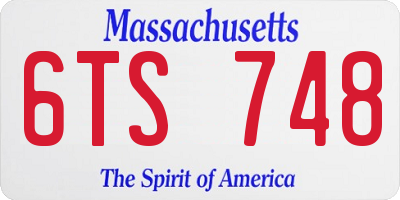 MA license plate 6TS748