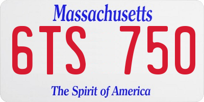 MA license plate 6TS750