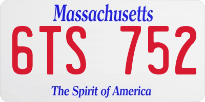 MA license plate 6TS752