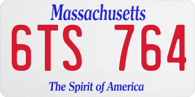 MA license plate 6TS764